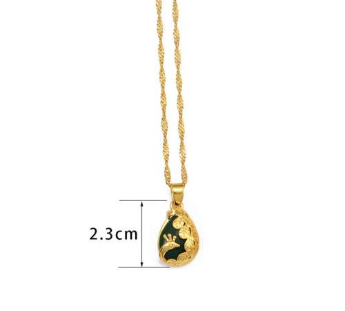 Золота підвіска Фенікс із зеленим нефритом для достатку удачі виконання бажань