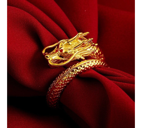Золоте кільце Щасливий Дракон для вашої особистої сили, багатства та здоров'я
