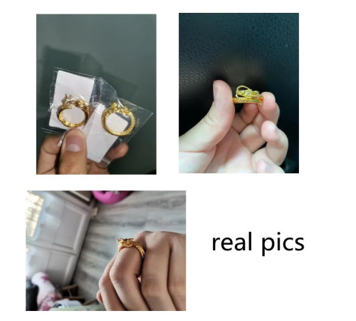 Золоте кільце Щасливий Дракон для вашої особистої сили, багатства та здоров'я