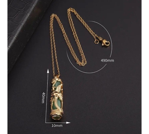 Позолочена підвіска Фенікс із зеленим нефритом символ успіху, щасливого життя слави, популярності, мудрості