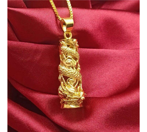 Золота підвіска Дракон Іскристого бажання на ланцюжку Столет Дракона на удачу та захист Малайзія