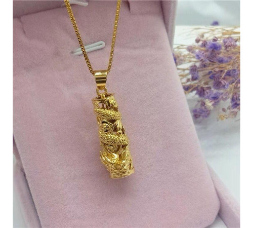 Золота підвіска Дракон Іскристого бажання на ланцюжку Столет Дракона на удачу та захист Малайзія