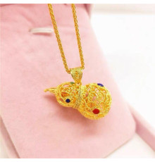 Золота підвіска гарбуз Ву Лу гарне здоров'я довголіття, грошова удача, любов і щастя