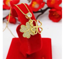 Золота підвіска Чотирилиста конюшина Swarovski Van Cleef для подвійної удачі, успіху, здоров'я й грошей
