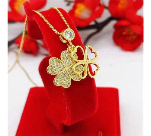 Золота підвіска Чотирилиста конюшина Swarovski Van Cleef для подвійної удачі, успіху, здоров'я й грошей