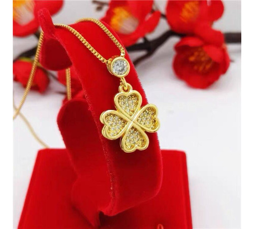 Золота підвіска Чотирилиста конюшина Swarovski Van Cleef для подвійної удачі, успіху, здоров'я й грошей