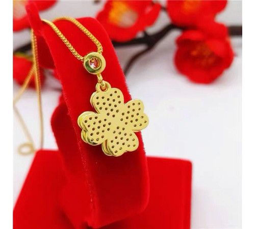 Золота підвіска Чотирилиста конюшина Swarovski Van Cleef для подвійної удачі, успіху, здоров'я й грошей