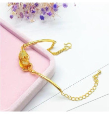 Золотий Браслет Пі Яо з бурштином для Великого Багатства Процвітання, Захисту та Ізобілі