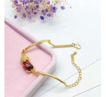 Золотий Браслет Пі Яо з аметистом для Великого Багатства Процвітання, Захисту та Ізобілі