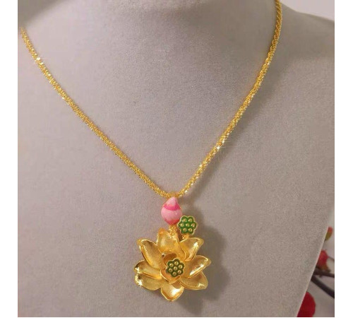 Золота підвіска Лотос Богині Тари захист і допомога для успіху та удачі від жіночих недуг