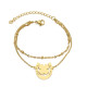 Золотий браслет Чотирилистий Клевер на удачу з підковою Фортуни