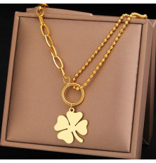 Золота підвіска Чокер Чотирилистий конюшина на удачу та здоров'я