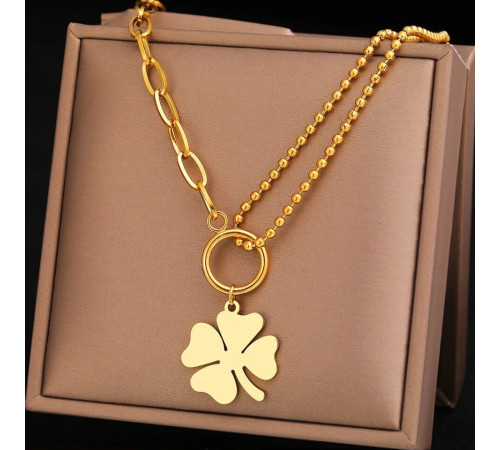 Золота підвіска Чокер Чотирилистий конюшина на удачу та здоров'я
