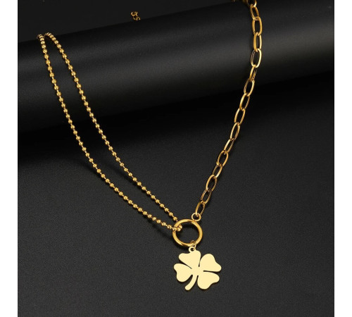 Золота підвіска Чокер Чотирилистий конюшина на удачу та здоров'я