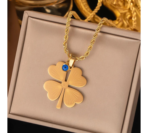 Позолочений Комплект Чотирилистий конюшиний конюшинський кольє підвіска та сережки від сочка для великої удачі та грошей