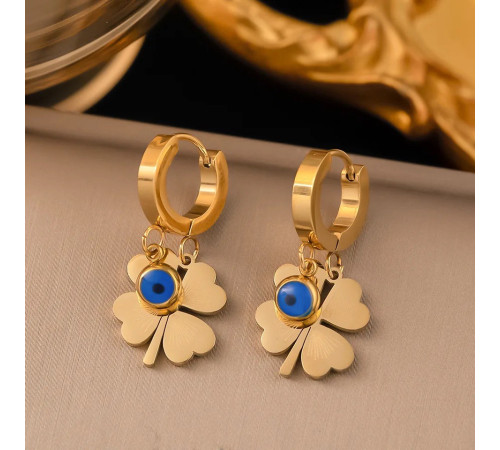 Позолочений Комплект Чотирилистий конюшиний конюшинський кольє підвіска та сережки від сочка для великої удачі та грошей