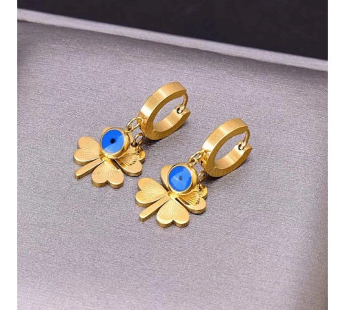 Позолочений Комплект Чотирилистий конюшиний конюшинський кольє підвіска та сережки від сочка для великої удачі та грошей