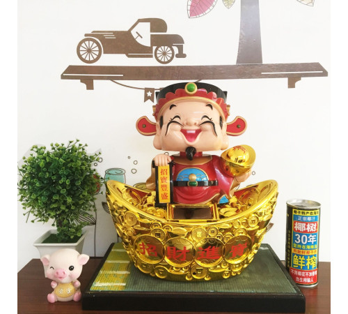 Бог Багатства на злитці великий 30*28 см для Багатства та процвітання на сонячних батареях