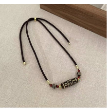 Намисто з Імператорською намистиною Дзі з 9 очима збільшує удачу в багатстві від сочка з оніксом