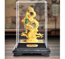 Золотий Містичний Фантастичний Небесний Дракон із нефритовим гарбузом Ву-Лу для Багатства та Здоров'я 27 см
