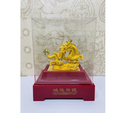 Вхідний Золотий Дракон із Перлиною для щастя, Багатства, успіху, Здоров'я