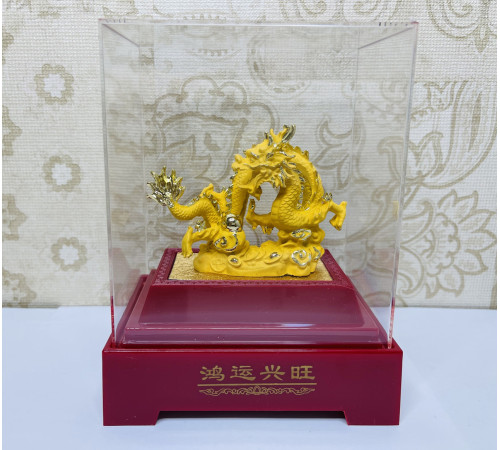 Вхідний Золотий Дракон із Перлиною для щастя, Багатства, успіху, Здоров'я