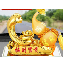 Статуетка Золота Змія для Багатства Достаток, Процвітання, з гарбузом Ву-Лу для Здоров'я з цілющою олією