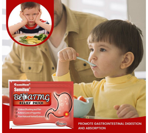 Пластир для терапії метеоризму шлунка, дитячі проблеми з травною системою шлунково-кишкового тракту 6 шт.