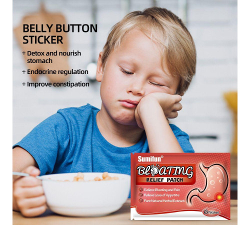 Пластир для терапії метеоризму шлунка, дитячі проблеми з травною системою шлунково-кишкового тракту 6 шт.
