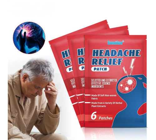 Турмаліновий Пластир від головного болю, запаморочення, мігрень, заспокійливі, покращують якість сну 6 штук