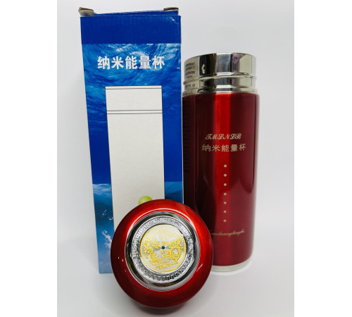 Турмаліновий Стакан із Біофотонами для структурування води червоний із драконом для удачі та здоров'я