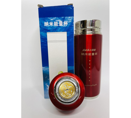 Турмаліновий Стакан із Біофотонами для структурування води червоний із драконом для удачі та здоров'я