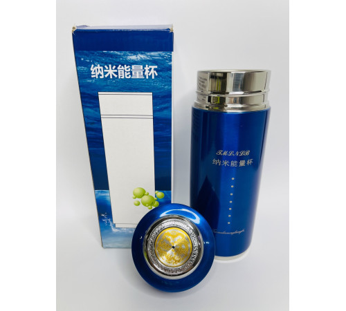 Турмаліновий Стакан із Біофотонами для структурування води синій із драконом для удачі та здоров'я