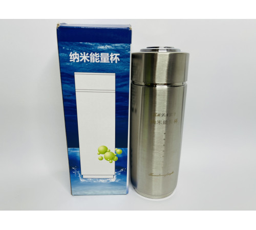 Турмаліновий Стакан із Біофотонами для структурування води срібний із драконом для удачі та здоров'я