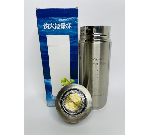 Турмаліновий Стакан із Біофотонами для структурування води срібний із драконом для удачі та здоров'я