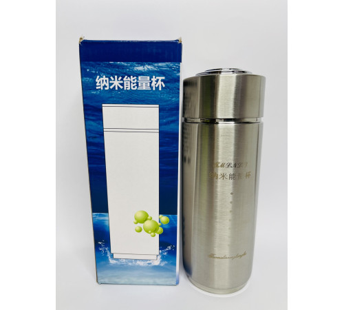 Турмаліновий Стакан із Біофотонами для структурування води срібний із драконом для удачі та здоров'я