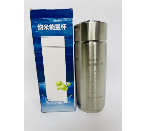 Турмаліновий Стакан із Біофотонами для структурування води срібний із драконом для удачі та здоров'я