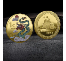 Золота монета Зелений Дракон приносить Велику удачу, процвітання і здоров'я