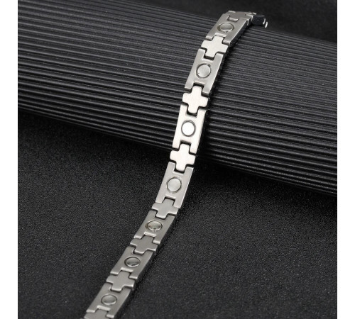 Срібний турмаліновий із перламутром браслет із магнітами, Геліотіс Bio Energy для здоров'я