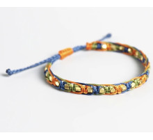 Тибетський Сакральний браслет ручної роботи з трьома нитками та мідними намистинами амулетами на гроші, здоров'я