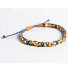 Тибетський Сакральний браслет ручної роботи з трьома нитками та мідними намистинами амулетами на гроші, здоров'я