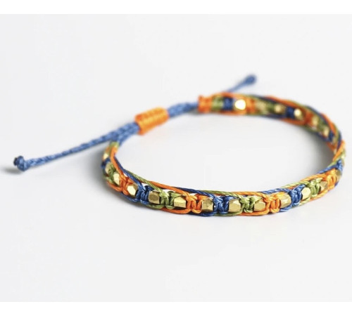 Тибетський Сакральний браслет ручної роботи з трьома нитками та мідними намистинами амулетами на гроші, здоров'я