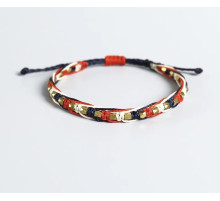 Тибетський Містичний браслет ручної роботи з червоною ниткою та мідними намистинами на здоров'я, гроші,