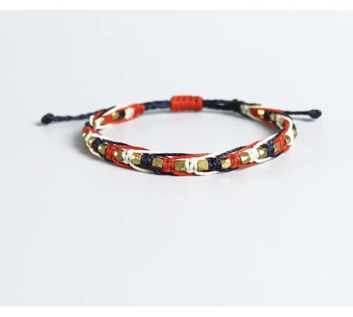 Тибетський Містичний браслет ручної роботи з червоною ниткою та мідними намистинами на здоров'я, гроші,