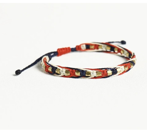 Тибетський Містичний браслет ручної роботи з червоною ниткою та мідними намистинами на здоров'я, гроші,