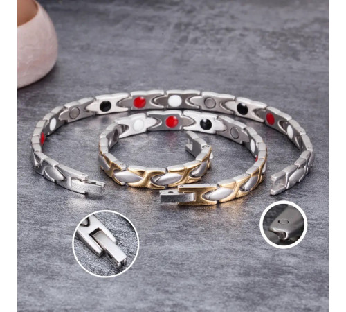 Турмаліновий браслет із позолотою APHRODITE Афродіта 5в1с гематитом для імунітету та нормалізації тиску