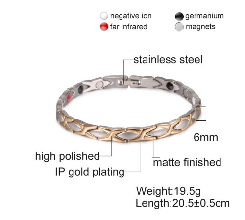 Турмаліновий браслет із позолотою APHRODITE Афродіта 5в1с гематитом для імунітету та нормалізації тиску