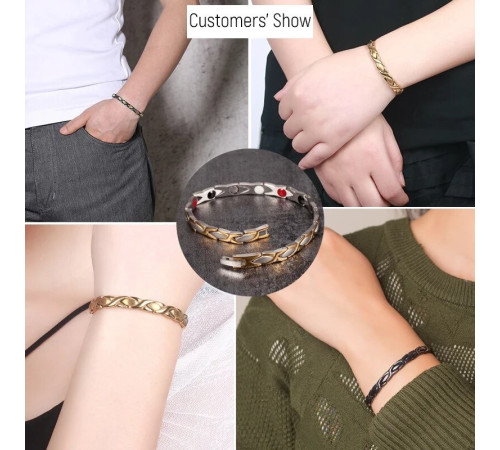 Турмаліновий браслет із позолотою APHRODITE Афродіта 5в1с гематитом для імунітету та нормалізації тиску