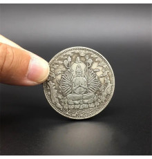 Срібна монета Тисяча Гуань Інь Богиня Милосердя, Захисти та Сповнювальна бажання Тибет