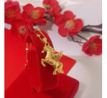 Золота підвіска амулет Кінь Пегас для успіху та Багатства, захищає вас і вашу ауру від недуг